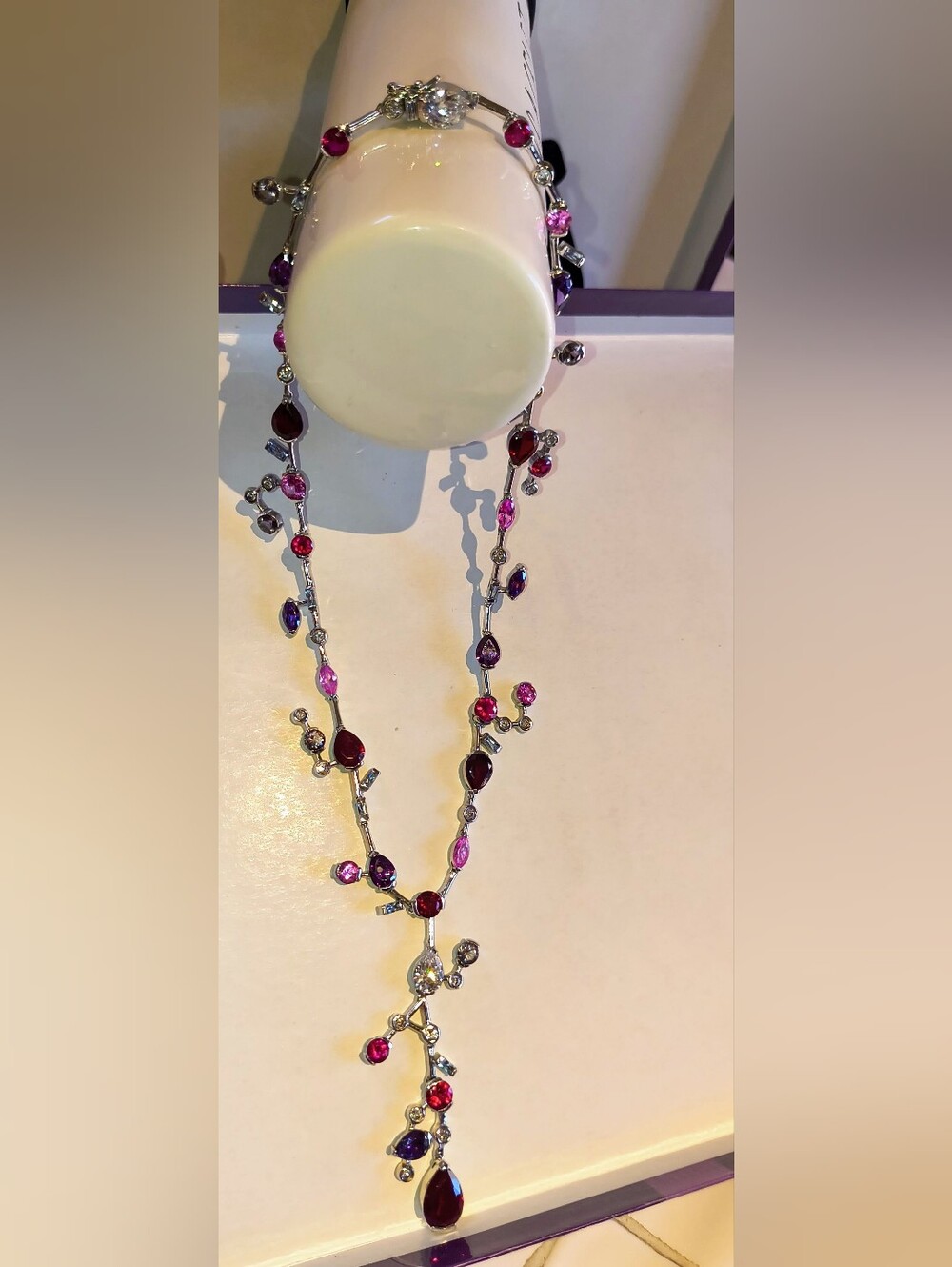 Charles Winston Statement Necklace From 2004 NOS 925 Sterling Silver